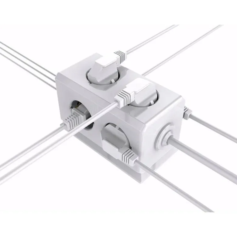 REGLETA Q-CONNECT ENCHUFE MULTIPLE 10 EN 1 CABLE 1,4 MT 6 TOMAS DE CORRIENTE+3 USB+1 USB TIPO C 140X76X87MM