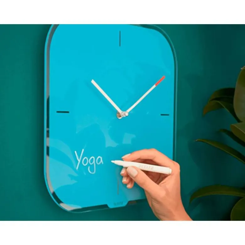 RELOJ LEITZ COSY DE PARED CRISTAL AZUL