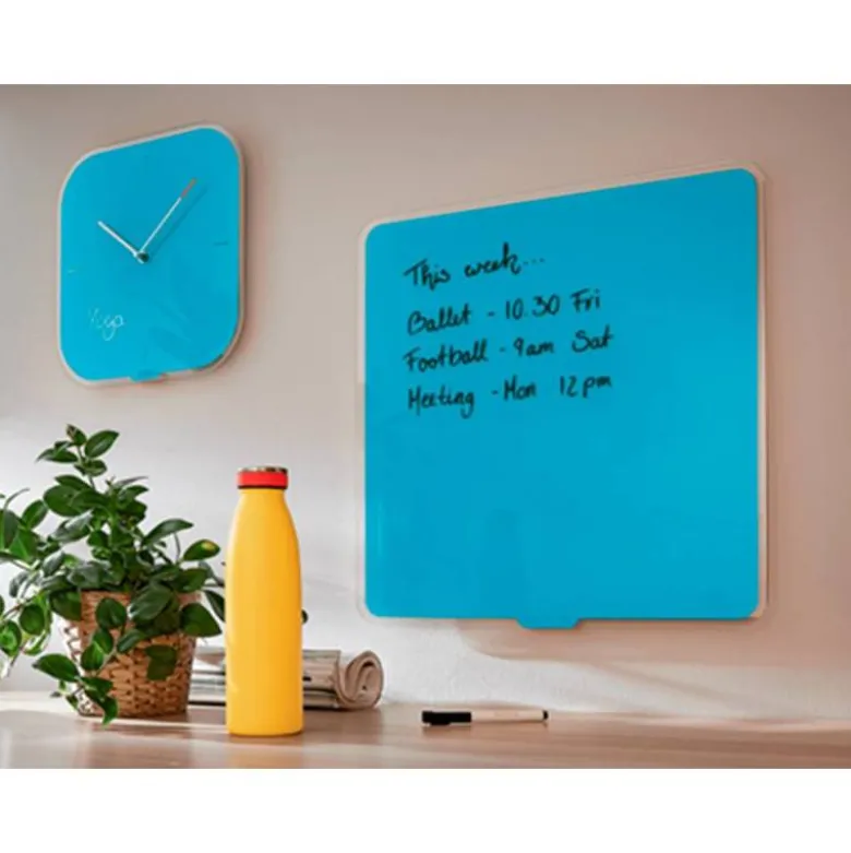 RELOJ LEITZ COSY DE PARED CRISTAL AZUL