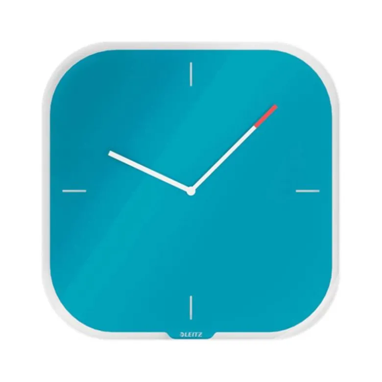 RELOJ LEITZ COSY DE PARED CRISTAL AZUL