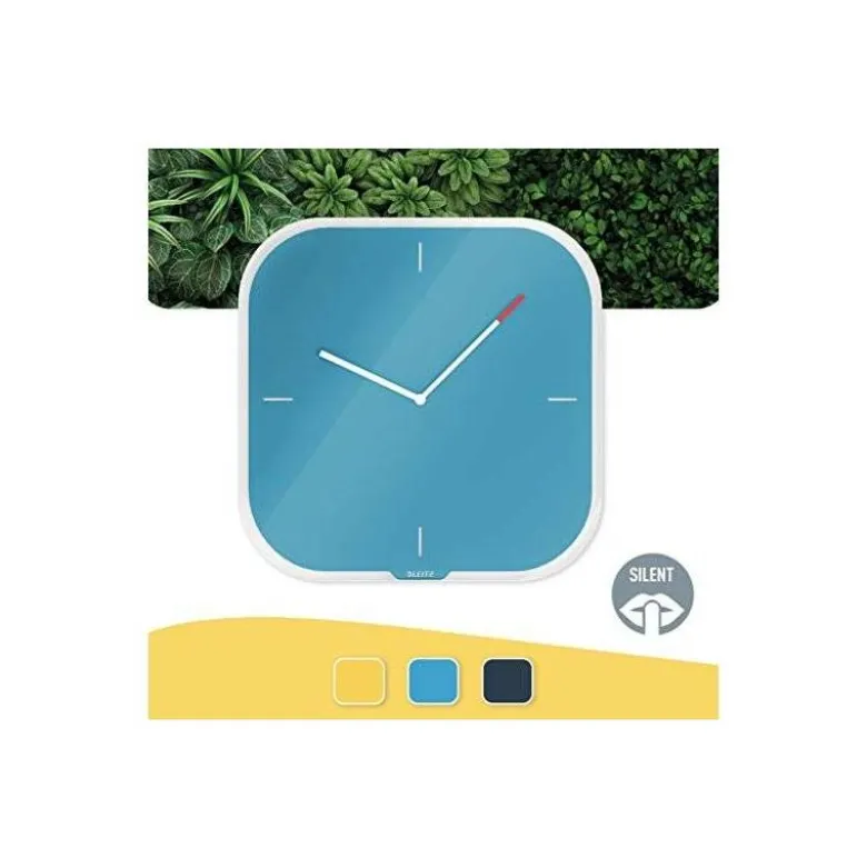RELOJ LEITZ COSY DE PARED CRISTAL AZUL