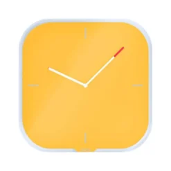 RELOJ LEITZ COSY DE PARED SILENCIOSO CRISTAL 30X30CM AMARILLO