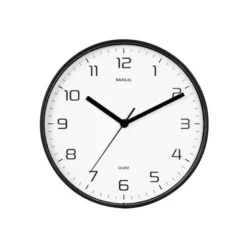 RELOJ MAUL DRIP DE PARED REDONDO 25 CM DIAMETRO CUARZO MARCO NEGRO