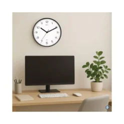 RELOJ MAUL DRIP DE PARED REDONDO 25 CM DIAMETRO CUARZO MARCO NEGRO