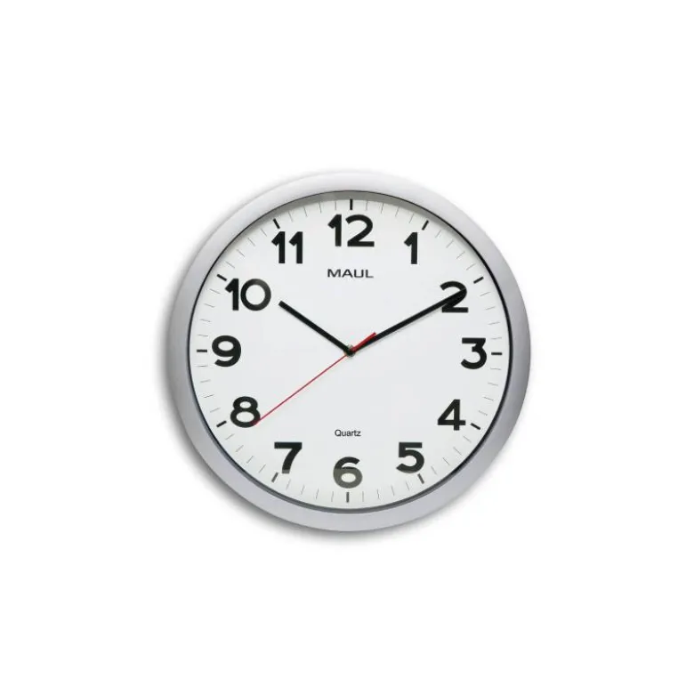 RELOJ MAUL STEP DE PARED REDONDO 20 CM DIAMETRO ELECTRICO COLOR PLATA