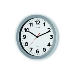 RELOJ MAUL STEP DE PARED REDONDO 30 CM DIAMETRO ELECTRICO COLOR PLATA