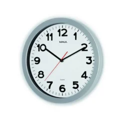 RELOJ MAUL STEP DE PARED REDONDO 35 CM DIAMETRO ELECTRICO COLOR PLATA