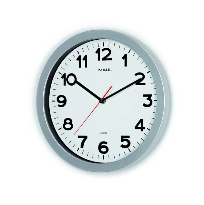 RELOJ MAUL STEP DE PARED REDONDO 35 CM DIAMETRO ELECTRICO COLOR PLATA