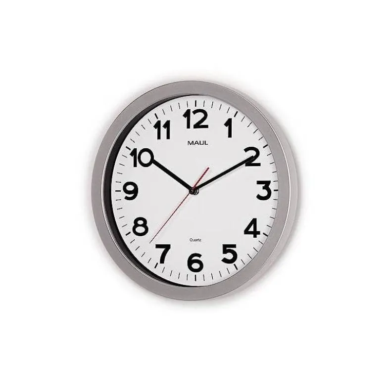 RELOJ MAUL STEP DE PARED REDONDO 35 CM DIAMETRO ELECTRICO COLOR PLATA