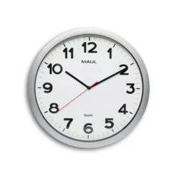 RELOJ MAUL STEP DE PARED REDONDO 40 CM DIAMETRO ELECTRICO COLOR PLATA