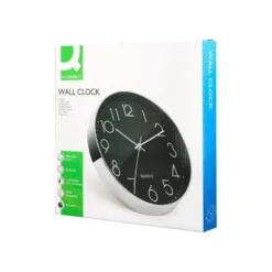 RELOJ Q-CONNECT DE PARED ANALOGICO PLATEADO SILENCIOSO 305X305X40MM