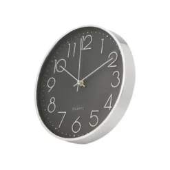 RELOJ Q-CONNECT DE PARED ANALOGICO PLATEADO SILENCIOSO 305X305X40MM