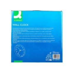 RELOJ Q-CONNECT DE PARED ANALOGICO PLATEADO SILENCIOSO 305X305X40MM