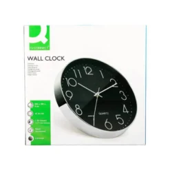 RELOJ Q-CONNECT DE PARED ANALOGICO PLATEADO SILENCIOSO 305X305X40MM
