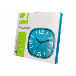 RELOJ Q-CONNECT DE PARED DE PLASTICO REDONDO 30 CM MOVIMIENTO SILENCIOSO COLOR AZUL