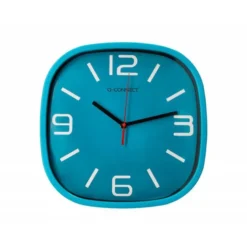 RELOJ Q-CONNECT DE PARED DE PLASTICO REDONDO 30 CM MOVIMIENTO SILENCIOSO COLOR AZUL