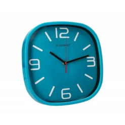 RELOJ Q-CONNECT DE PARED DE PLASTICO REDONDO 30 CM MOVIMIENTO SILENCIOSO COLOR AZUL