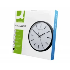 RELOJ Q-CONNECT DE PARED DE PLASTICO REDONDO 34,4 CM MOVIMIENTO SILENCIOSO COLOR NEGRO