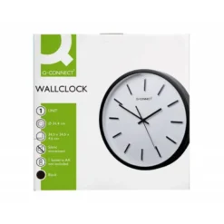 RELOJ Q-CONNECT DE PARED DE PLASTICO REDONDO 34,4 CM MOVIMIENTO SILENCIOSO COLOR NEGRO
