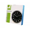 RELOJ Q-CONNECT DE PARED METALICO REDONDO 25 CM MOVIMIENTO SILENCIOSO COLOR CROMADO CON ESFERA NEGRA