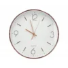 RELOJ Q-CONNECT DE PARED METALICO REDONDO 30,5 CM MOVIMIENTO SILENCIOSO COLOR ROSA DORADO