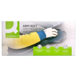 REPOSABRAZOS ERGONOMICO Q-CONNECT CON ALFOMBRILLA DE RATON Y APOYO DE MUÑECA COLOR NEGRO 220X140X480 MM
