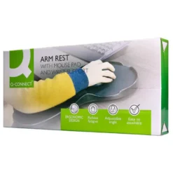REPOSABRAZOS ERGONOMICO Q-CONNECT CON ALFOMBRILLA DE RATON Y APOYO DE MUÑECA COLOR NEGRO 220X140X480 MM