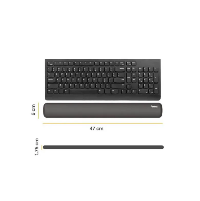 REPOSAMUÑECAS FELLOWES PARA TECLADO BREYTA NEGRO 480X70X25 MM