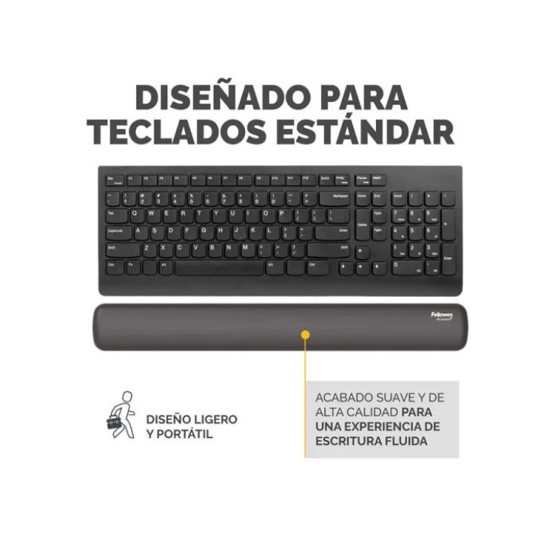 REPOSAMUÑECAS FELLOWES PARA TECLADO BREYTA NEGRO 480X70X25 MM