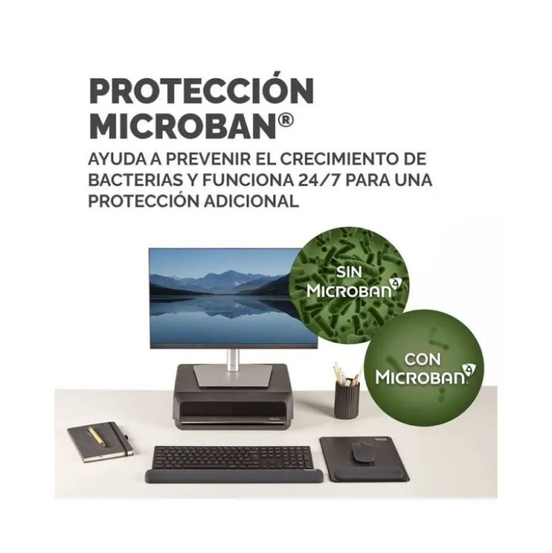 REPOSAMUÑECAS FELLOWES PARA TECLADO BREYTA NEGRO 480X70X25 MM