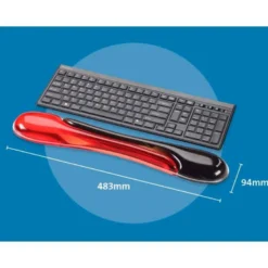 REPOSAMUÑECAS KENSINGTON DUO GEL TECLADO COLOR NEGRO/ROJO 240X182X25 MM