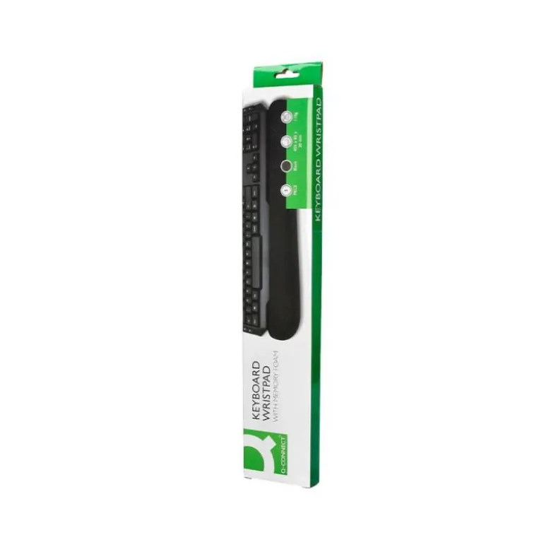 REPOSAMUÑECAS Q-CONNECT MEMORY FOAM PARA TECLADO COLOR NEGRO 460X85X25 MM