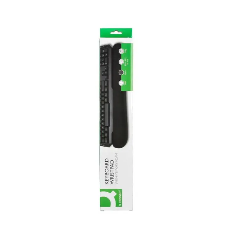 REPOSAMUÑECAS Q-CONNECT MEMORY FOAM PARA TECLADO COLOR NEGRO 460X85X25 MM