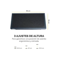 REPOSAPIES FELLOWES ULTIMATE SERIE PROFESSIONAL METALICO AJUSTABLE 3 ALTURAS NEGRO 96X560X32 MM