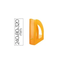 Revistero Liderpapel plastico naranja translucido