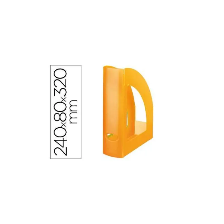 Revistero Liderpapel plastico naranja translucido