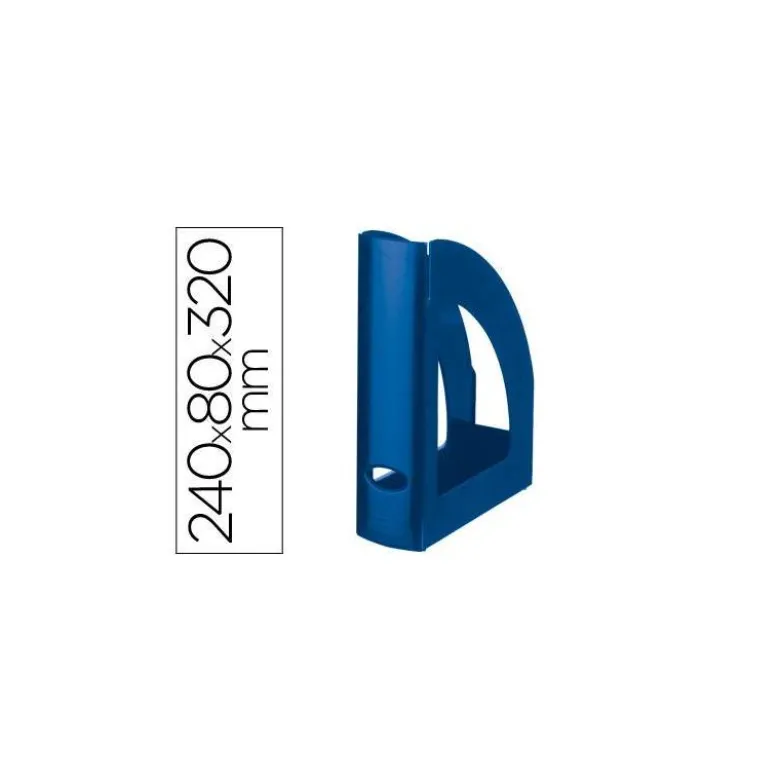 Revistero plastico Liderpapel azul opaco