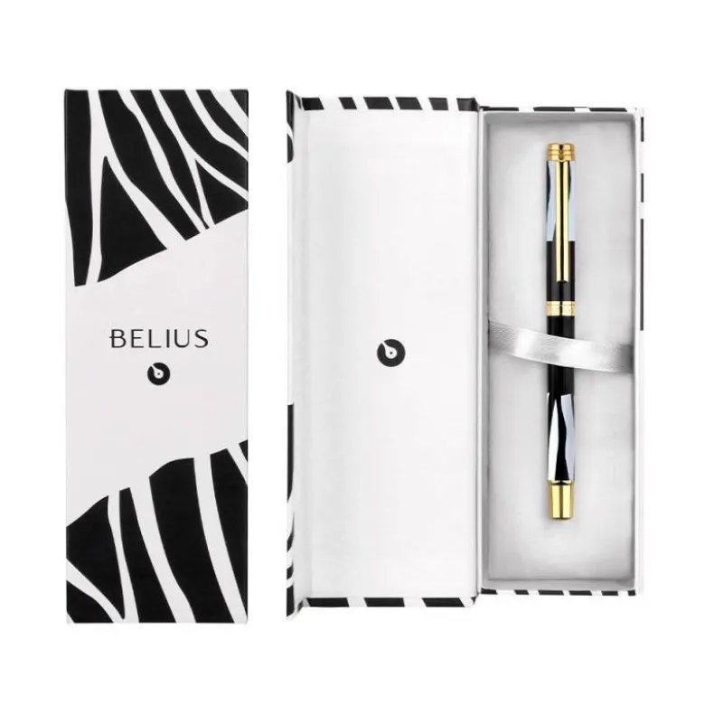 ROLLER BELIUS DUALITA CUERPO BLANCO COLOR NEGRO TINTA NEGRA CAJA DE DISEÑO