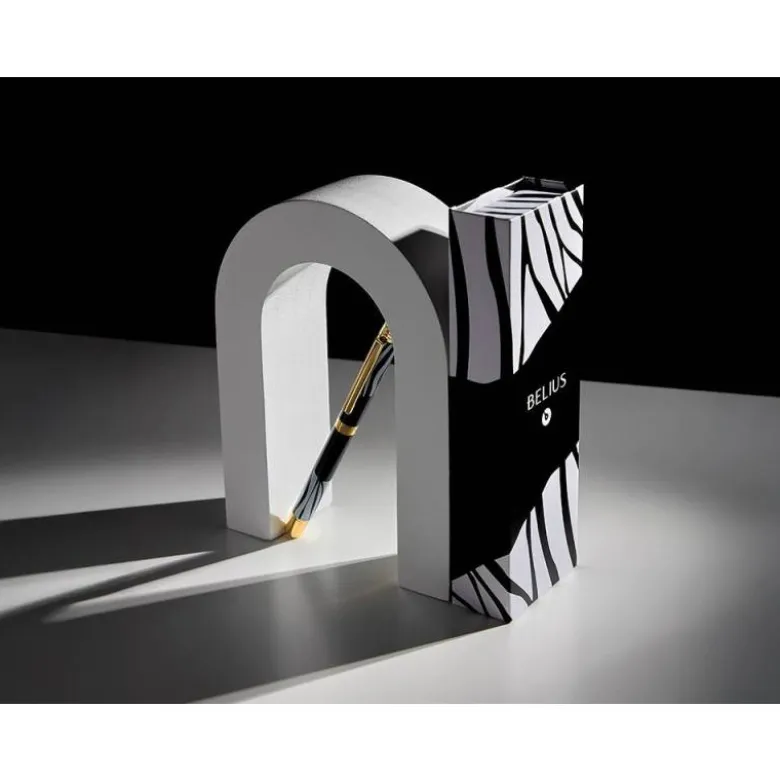 ROLLER BELIUS DUALITA CUERPO BLANCO COLOR NEGRO TINTA NEGRA CAJA DE DISEÑO