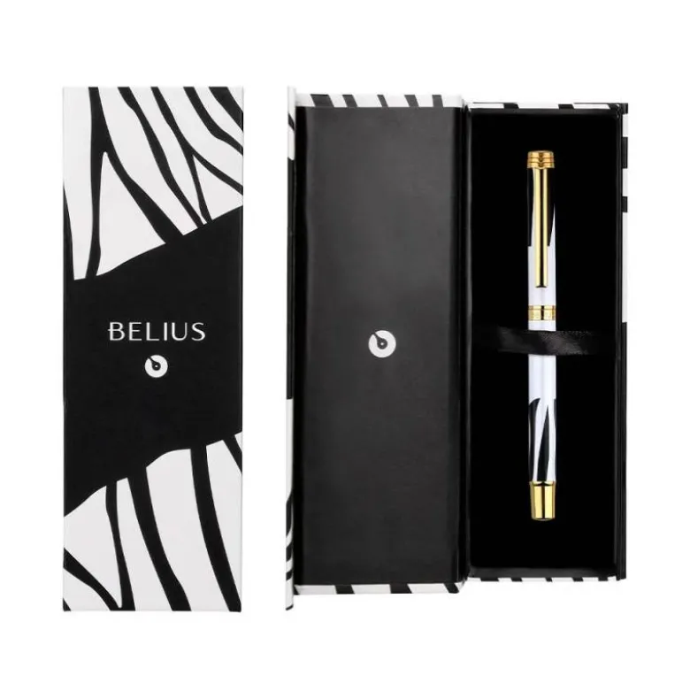 ROLLER BELIUS DUALITA CUERPO NEGRO COLOR BLANCO TINTA NEGRA CAJA DE DISEÑO