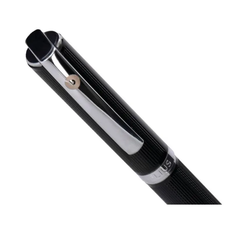 ROLLER BELIUS TURBO ALUMINIO TEXTURA PUNTEADA COLOR NEGRO Y PLATEADO TINTA AZUL CAJA DE DISEÑO
