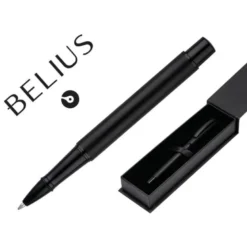 ROLLER BELIUS TURBO ALUMINIO COLOR NEGRO TINTA AZUL CAJA DE DISEÑO