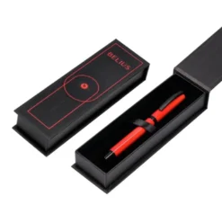 ROLLER BELIUS TURBO ALUMINIO COLOR ROJO Y NEGRO TINTA AZUL CAJA DE DISEÑO