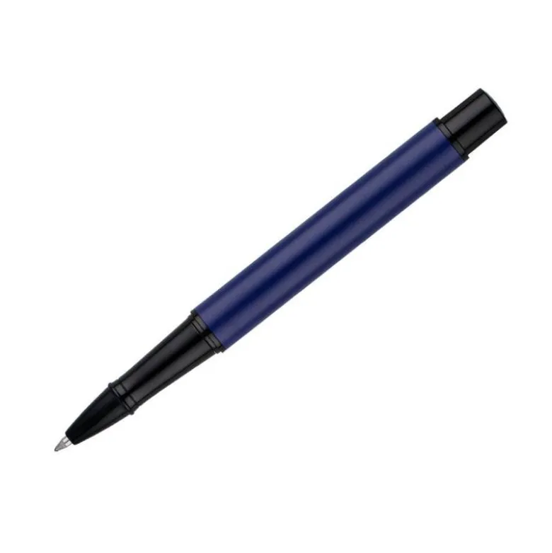 ROLLER BELIUS TURBO ALUMINIO COLOR AZUL Y NEGRO TINTA AZUL CAJA DE DISEÑO
