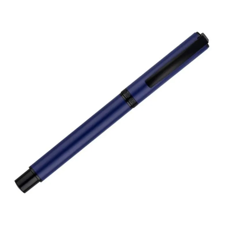 ROLLER BELIUS TURBO ALUMINIO COLOR AZUL Y NEGRO TINTA AZUL CAJA DE DISEÑO