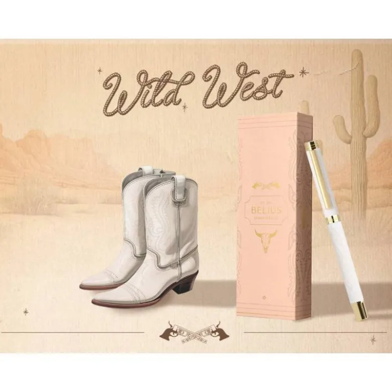 ROLLER BELIUS WILD WEST ALUMINIO COLOR CREMA DORADO TINTA COLOR NEGRO CAJA DE DISEÑO