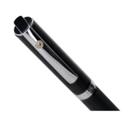 ROLLER Y ESTUCHE BELIUS TURBO ALUMINIO TEXTURA PUNTEADA NEGRO PLATEADO TINTA AZUL CAJA DE DISEÑO