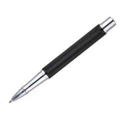 ROLLER Y ESTUCHE BELIUS TURBO ALUMINIO TEXTURA PUNTEADA NEGRO PLATEADO TINTA AZUL CAJA DE DISEÑO
