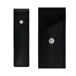 ROLLER Y ESTUCHE BELIUS TURBO ALUMINIO TEXTURA PUNTEADA NEGRO PLATEADO TINTA AZUL CAJA DE DISEÑO