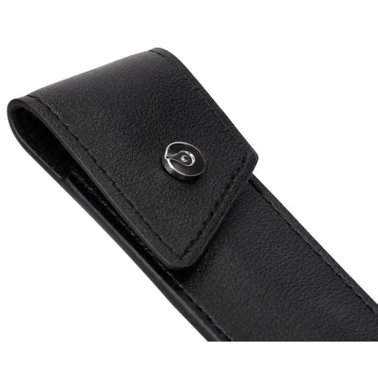 ROLLER Y ESTUCHE BELIUS TURBO ALUMINIO TEXTURA PUNTEADA NEGRO PLATEADO TINTA AZUL CAJA DE DISEÑO